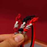 2025 Snake Deity Sterling Silver Feng Shui Red String Bracelet - Cerapoet